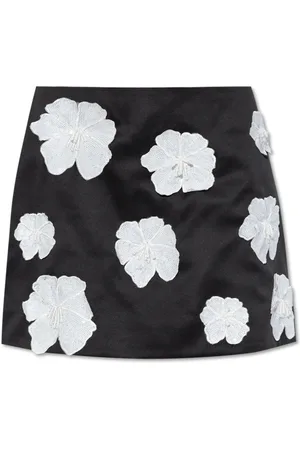 ROTATE Kjol, Dam, M, Polyester, Kjol med blommiga applikationer