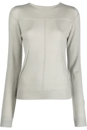 Rick Owens Stickade tröjor & koftor, Dam, L, Biker Level Rundhals Tröja