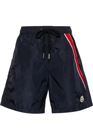 Moncler Badkläder, Herr, S, Marinblårandiga boxershorts