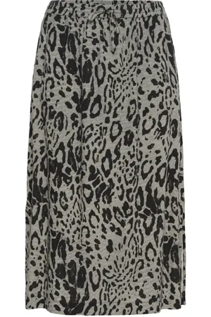 Kaffe Kjol, Dam, 6Xl, Moonstruck Black Animal Kjol