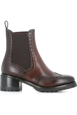 santoni Skor, Dam, 39 EU, Läder, Flata Brogue Chelsea Boots