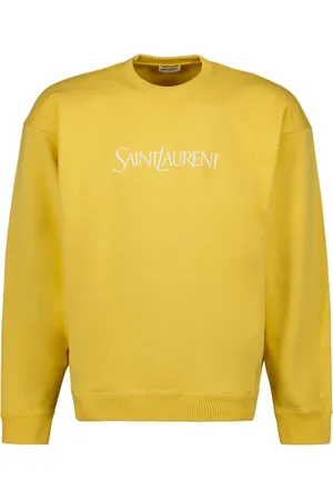 Saint Laurent Sweatshirts & Hoodies, Herr, L, Bomull, Broderad logotyp sweatshirt
