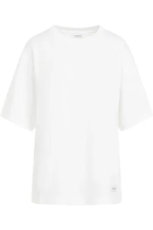 Saint Laurent Topp, Herr, S, Bomull, Basic Vit T-shirt