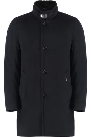 MOORER Kappa, Herr, L, Polyester, Ull Cashmere Kappa med Pälskrage