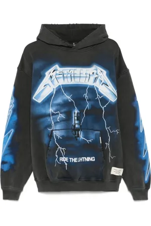 Represent Sweatshirts & Hoodies, Herr, S, Bomull, Oversized Hoodie med Metallica-tryck