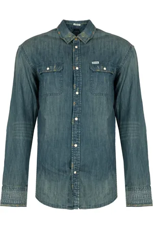 Guess Skjorta, Herr, S, Denim, Faded Denim Shirt