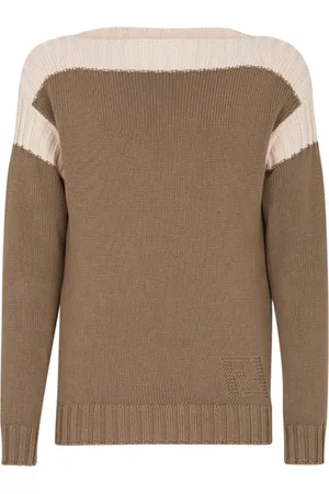 Fendi Stickade tröjor & koftor, Herr, L, Bomull, Cotton Cashmere Sweater Aw23