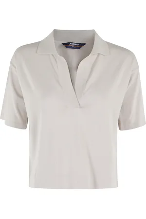 K-Way Topp, Dam, XS, Bomull, Beige Polo Shirt Short Sleeve