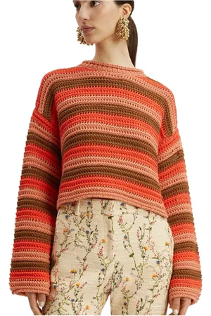 La DoubleJ Stickade tröjor & koftor, Dam, XL, Bomull, Chunky Stripe Crop Sweater