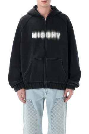 MISBHV Sweatshirts & Hoodies, Herr, M, Bomull, Svart Oversized Dragkedja Huvtröja Stickat