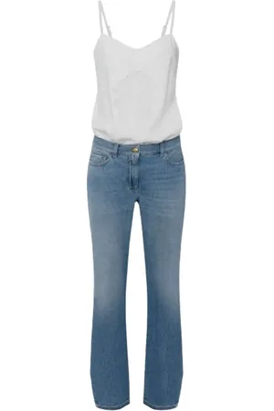 Elisabetta Franchi Jumpsuits & Playsuits, Dam, S, Denim, Trompe-l`oeil Jumpsuit