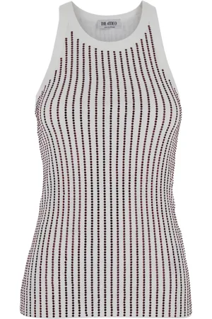 The Attico Topp, Dam, S, U-ringad ärmlös tanktop med strassdetaljer