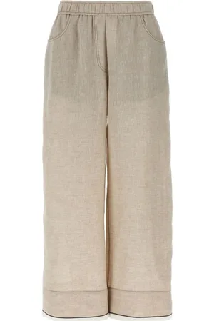 Brunello Cucinelli Byxor, Dam, S, Linne, Vida Linnebyxor med Vida Ben