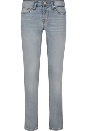 7 for all Mankind Jeans, Dam, W28, Denim, Blå Skinny Jeans Höj Garderoben Snygg Look