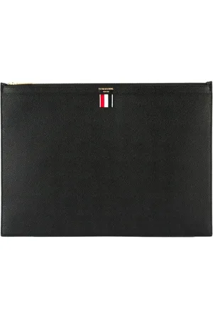 Thom Browne Väska, Herr, ONE Size, Läder, Stor Laptopväska med Dragkedja