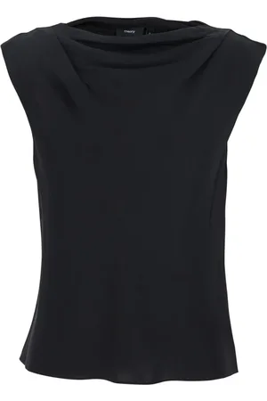 THEORY Topp, Dam, L, Svart Cowl Neck Top