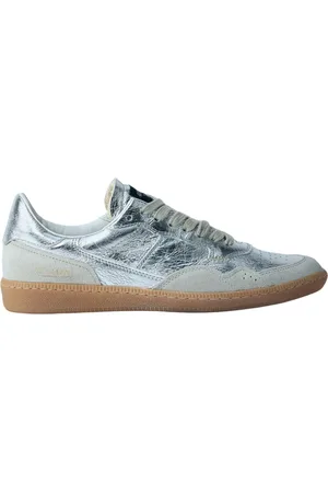 Hidnander Skor, Dam, 36 EU, Läder, Metalliska Låga Sneakers med Logo Motif
