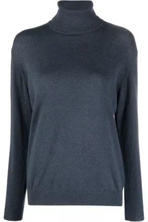 Brunello Cucinelli Stickade tröjor & koftor, Dam, M, Kashmir, Roll-Neck Cashmere Jumper