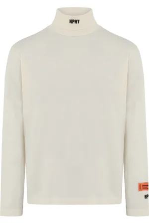 Heron Preston Topp, Herr, S, Bomull, Logo Broderad T-shirt med Rullkrage