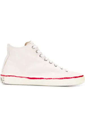Marni Skor, Herr, 43 EU, Läder, Bold Logo High-Top Sneakers