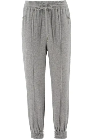 ERMANNO SCERVINO Byxor, Dam, S, Polyester, Högmidjade, avsmalnande trackpants med dragsko
