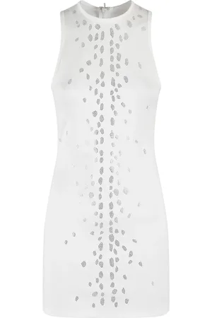 DAVID KOMA Klänning, Dam, S, Polyester, Fläckig Rhinestone Mini Jersey Klänning