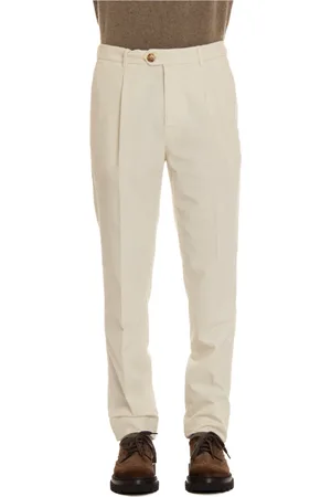 Brunello Cucinelli Byxor, Herr, L, Bomull, Creamfärgade byxor elegant stil
