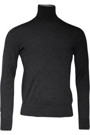 Dolce & Gabbana Stickade tröjor & koftor, Herr, XS, Klassisk Passform Turtlenecktröja