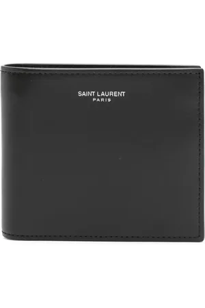 Saint Laurent Accessoarer, Herr, ONE Size, Läder, Svart Kalvläder Plånbok med Kedja