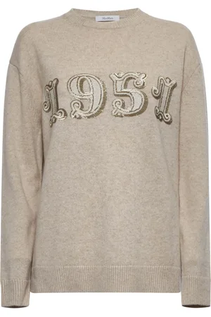 Max Mara Stickade tröjor & koftor, Dam, M, Kashmir, Sequin Embroidery Pullover