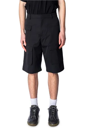 HELIOT EMIL Shorts, Herr, S, Polyester, Svarta Cargo Shorts med Unika Detaljer