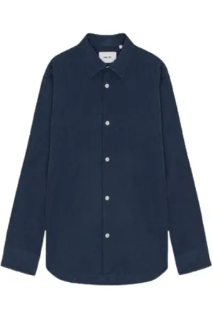 NN.07 Skjorta, Herr, XL, Blå Button-Up Skjorta med MOP-Knappar