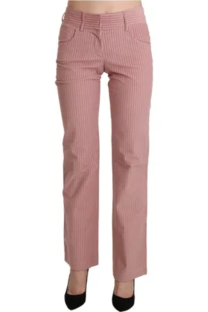ERMANNO SCERVINO Byxor, Dam, M, Bomull, Chica Rosa Midjehöga Raka Byxor