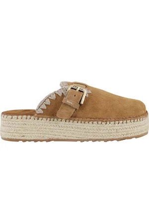 Mou Skor, Dam, 36 EU, Mocka, Jute Träsko Mocka Plattform Sandal