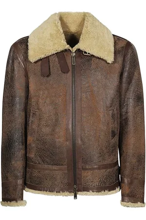 Dsquared2 Jacka, Herr, S, Läder, Shearling Collar Läderjacka