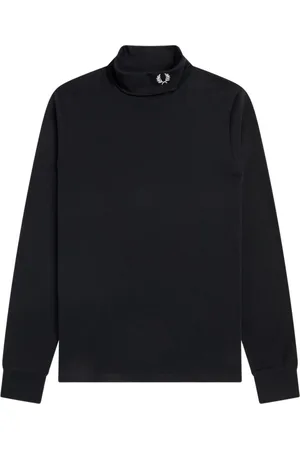 Fred Perry Stickade tröjor & koftor, Herr, S, Bomull, Svart bomullspolo med förfinade detaljer