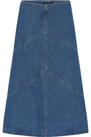 Bruuns Bazaar Kjol, Dam, XS, Denim, Mörkblå A-linjeformad denimkjol