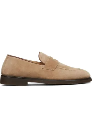 Brunello Cucinelli Skor, Herr, 46 EU, Mocka, Platta Mocka Penny Loafer Skor