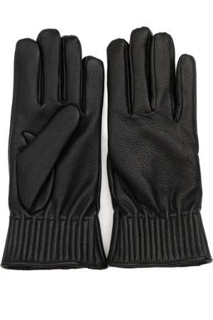 Orciani Accessoarer, Dam, 8 1/2 IN, Läder, Svarta läderhamrade handskar