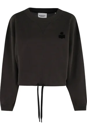 Isabel Marant Stickade tröjor & koftor, Dam, S, Bomull, Faded Sweatshirt med Velvet Logo