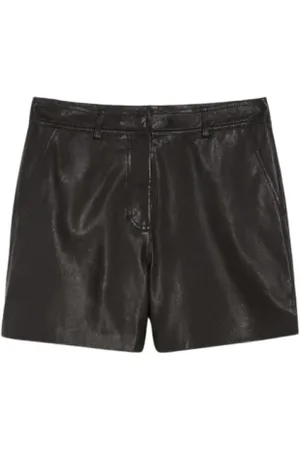 Max Mara Shorts, Dam, XS, Läder, Lyxiga Lädershorts med Rak Skärning