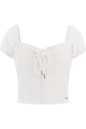 Guess Blusar & Skjortor , Dam, S, Vit Textil Damtopp