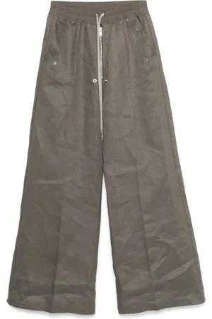 Rick Owens Byxor, Herr, S, Bomull, Grå Elastiska Dragsko Byxor