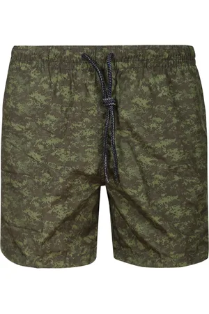DRUMOHR Badkläder, Herr, S, Polyester, Grön baddräkt med bruntryck