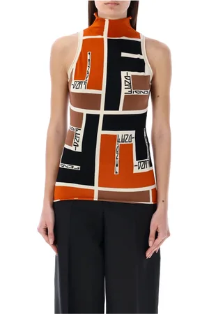 Fendi Topp, Dam, S, Polyester, Halterneck-topp