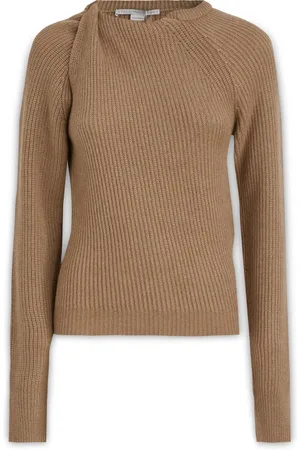 Stella McCartney Stickade tröjor & koftor, Dam, M, Kashmir, Ribbstickad Långärmad Tröja