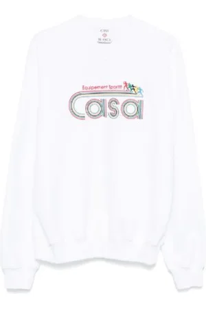 Casablanca Sweatshirts & Hoodies, Herr, XL, Bomull, Sportig Långärmad Sweatshirt med Rund Hals