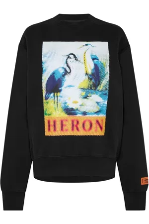 Heron Preston Sweatshirts & Hoodies, Dam, S, Bomull, Halftone Heron Logo Sweatshirt