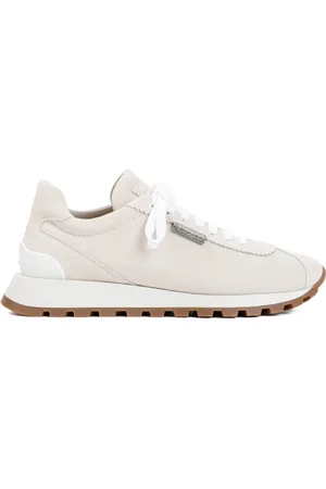 Brunello Cucinelli Skor, Dam, 37 EU, Läder, Ivory Suede Ankelstövlar