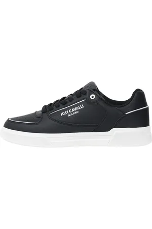Roberto Cavalli Skor, Herr, 42 EU, Läder, Svarta minimalistiska sneakers modern design